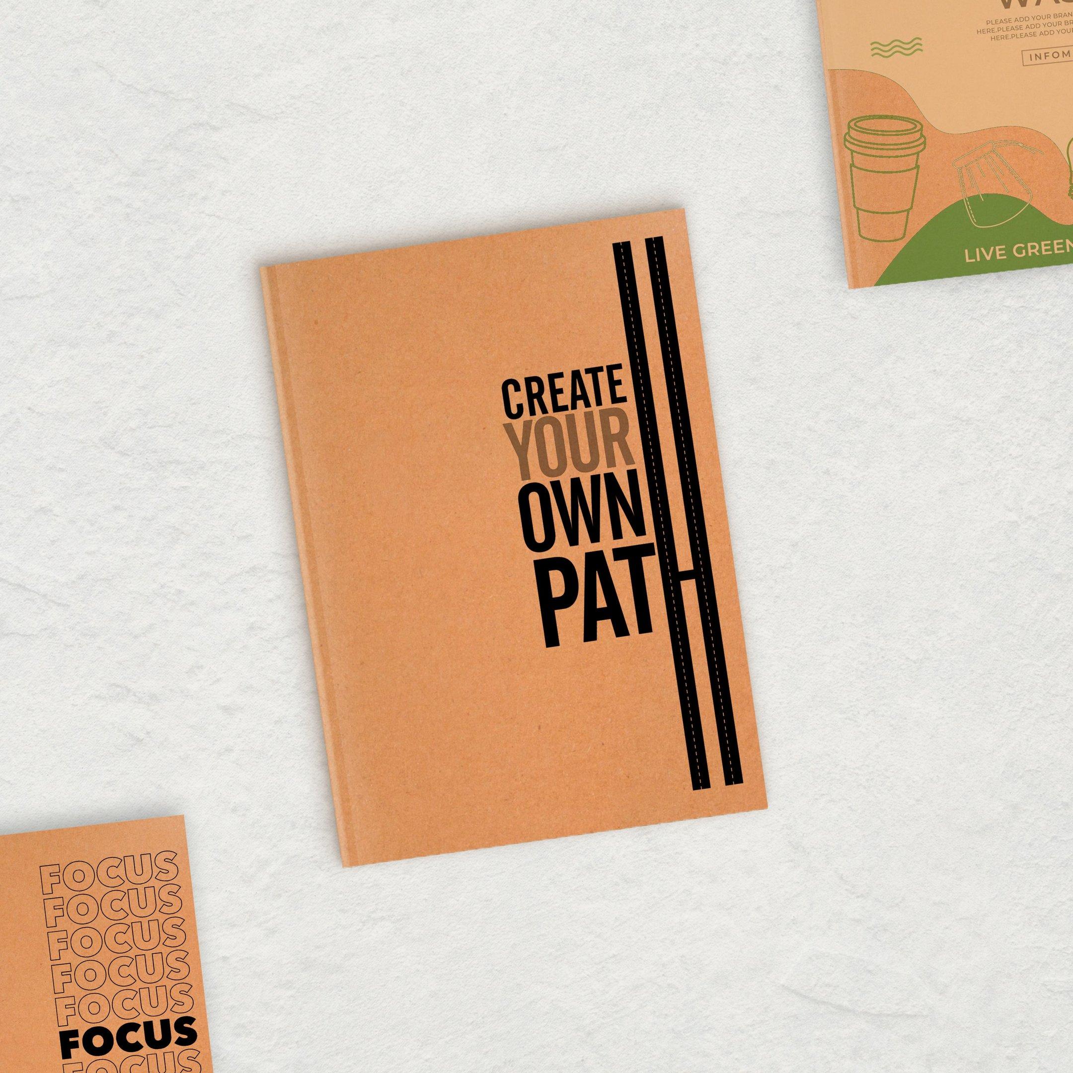 Kraft cover notebooks with recycled pages