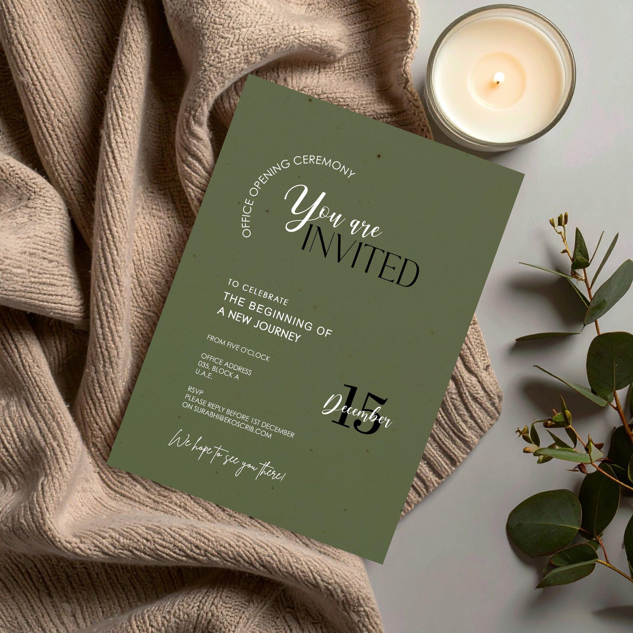 Seed paper invitation cards
